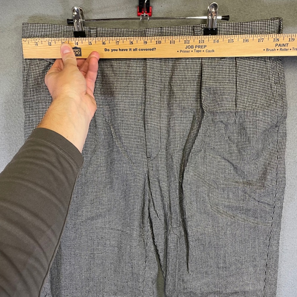 Barry I Bricken Wool Trousers Mens 36x30 Houndstooth Pleated Vintage USA - Picture 4 of 8